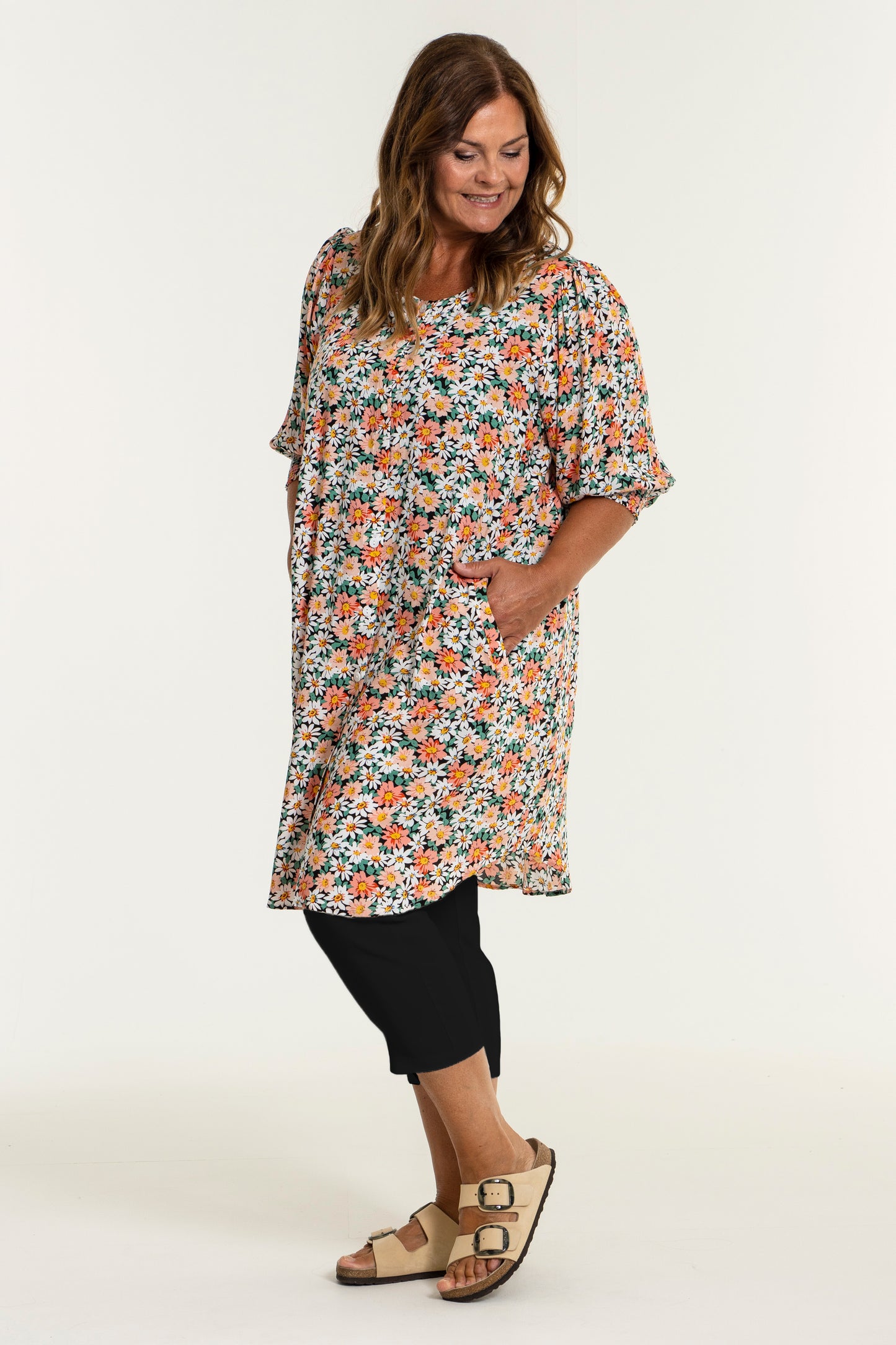 Gozzip Woman Clara 7/8 Leggings - FLERE FARVER 3/4 Pant Black