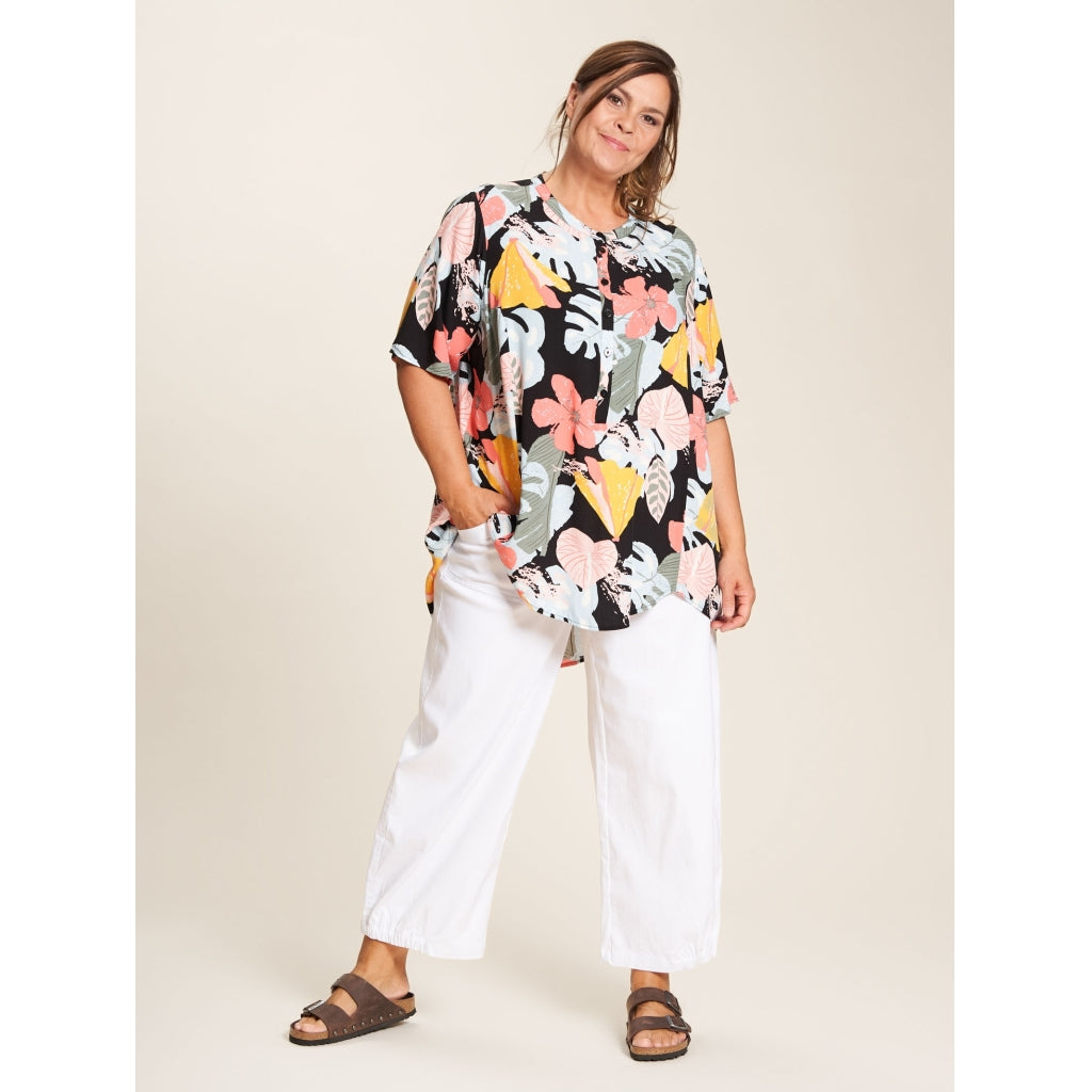 Gozzip Woman Elvina Blouse Blouse Black printed