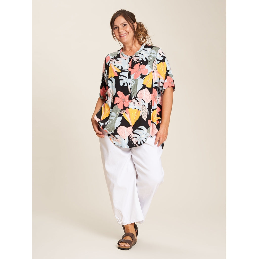 Gozzip Woman Elvina Blouse Blouse Black printed