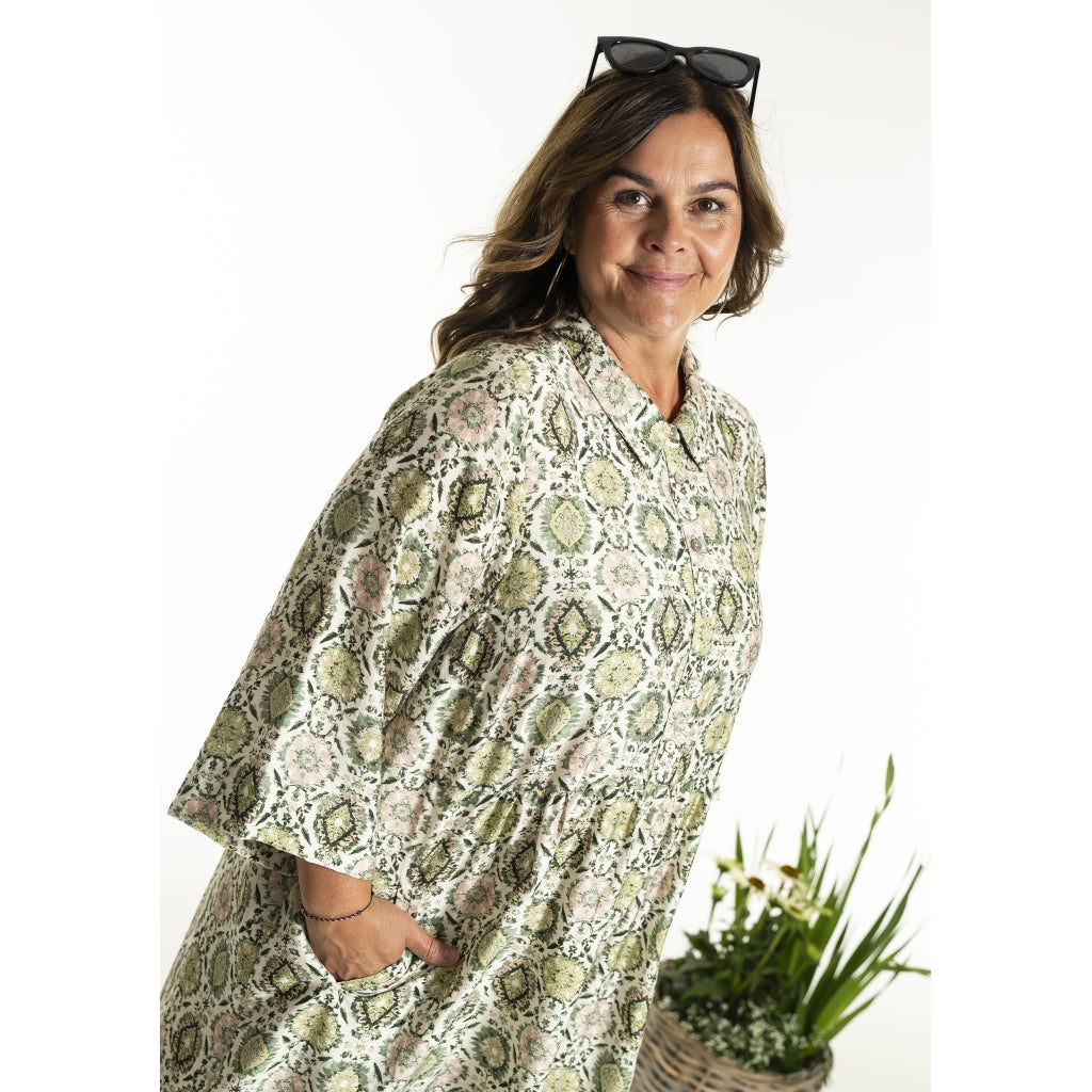 Gozzip Woman GAnn-Louise Dress Dress Green Print