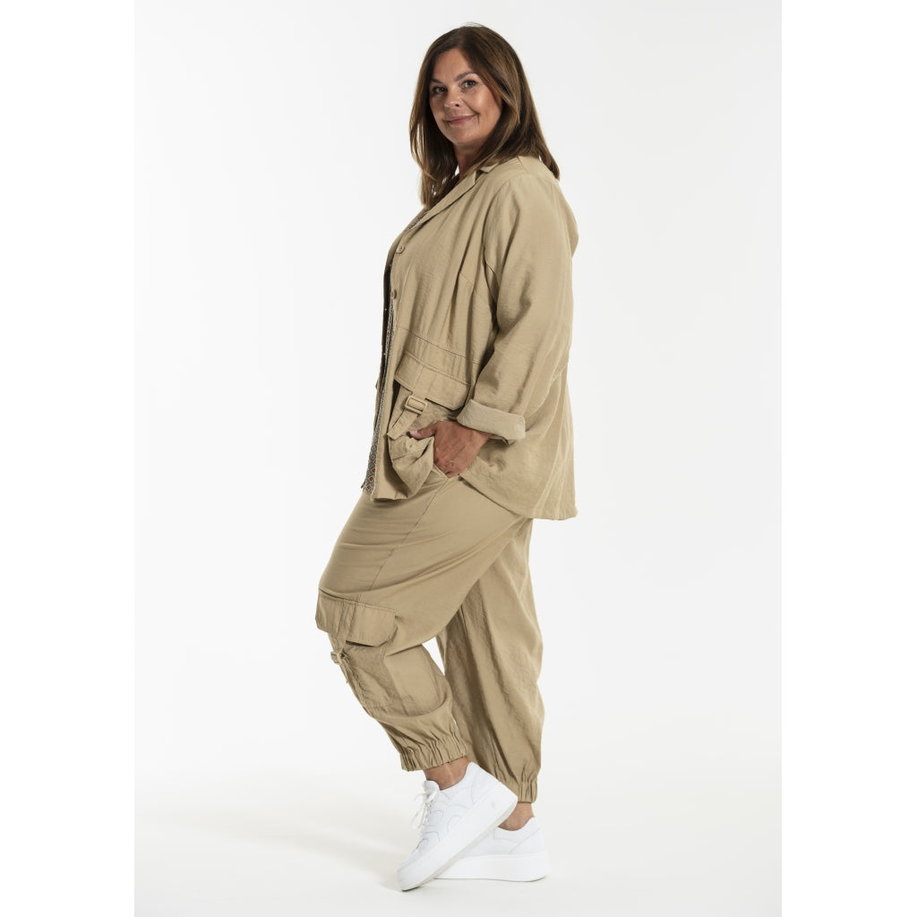 Gozzip Woman GAnneline Cargo Pants Pants Sand