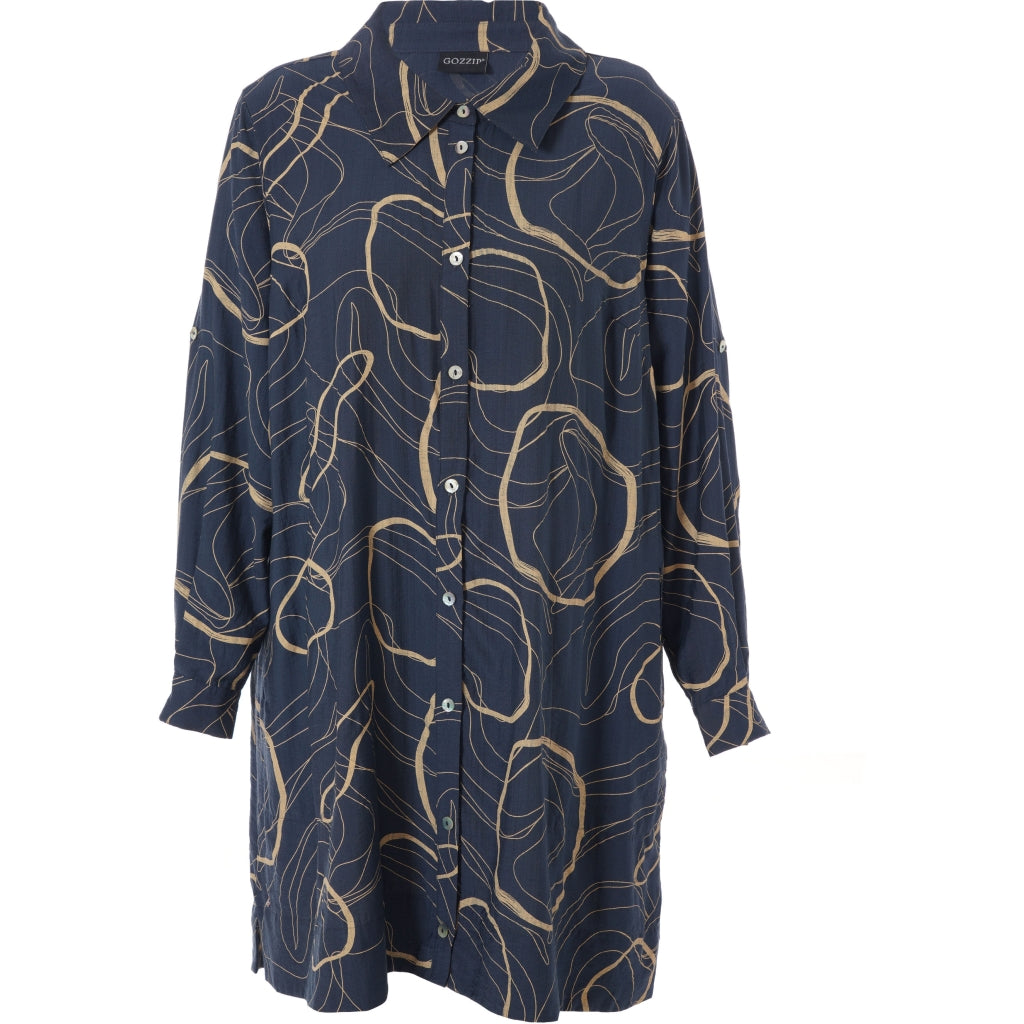 Gozzip Woman GArna Tunic Shirt Tunic Dusty Blue/Sand