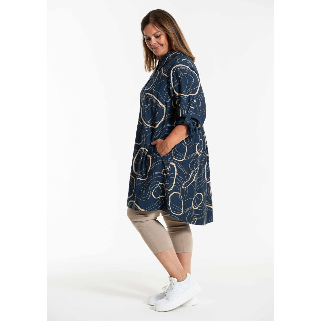 Gozzip Woman GArna Tunic Shirt Tunic Dusty Blue/Sand
