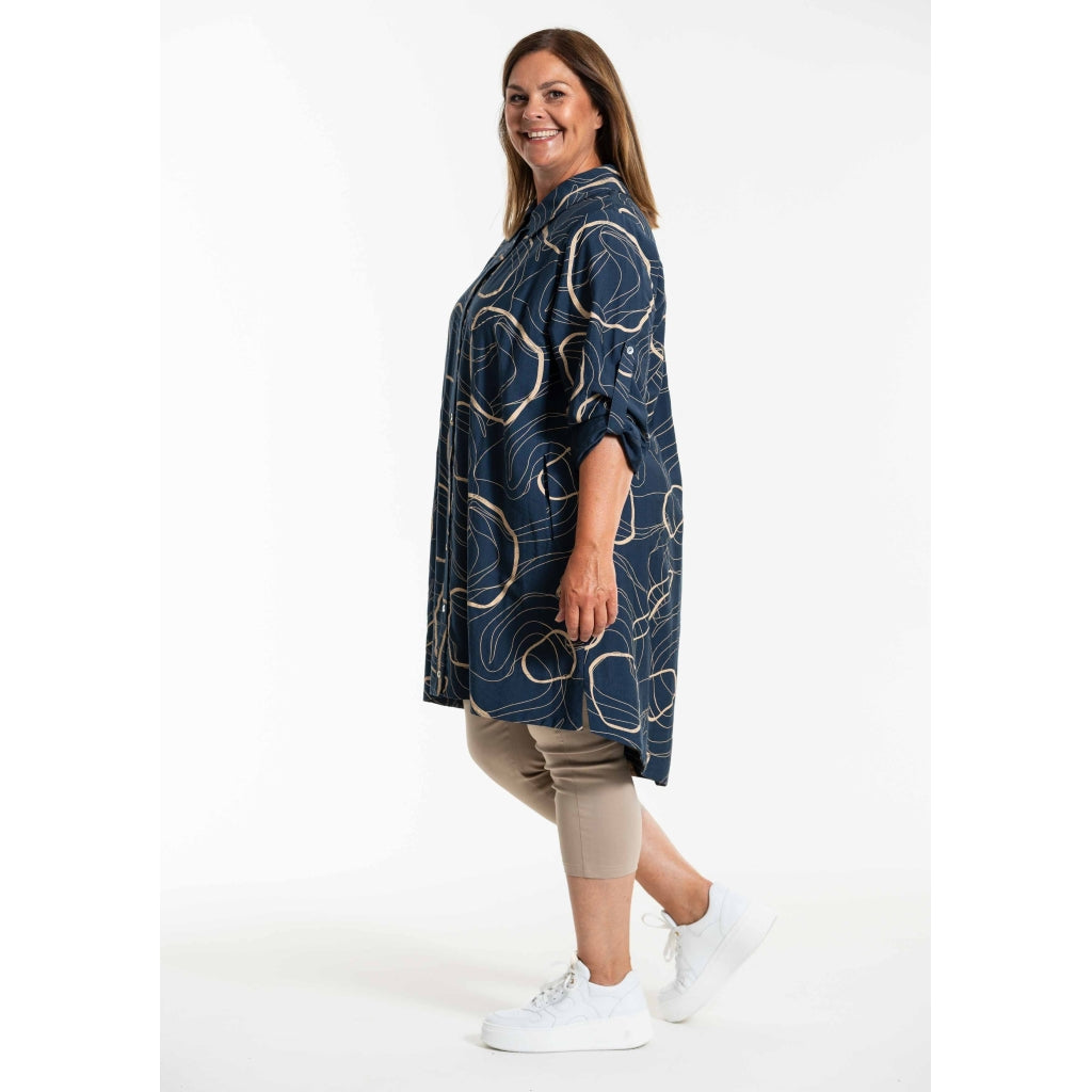 Gozzip Woman GArna Tunic Shirt Tunic Dusty Blue/Sand