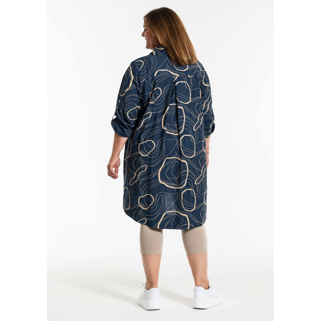 Gozzip Woman GArna Tunic Shirt Tunic Dusty Blue/Sand