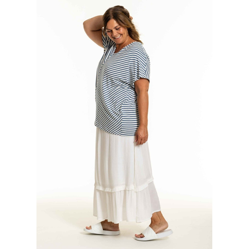 Gozzip Woman GDorota V-Neck T-Shirt T-Shirt Blue Stripe