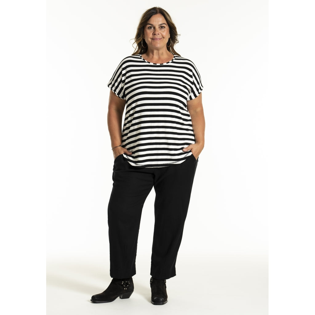 Gozzip Woman GGitte T-shirt striped T-Shirt Black