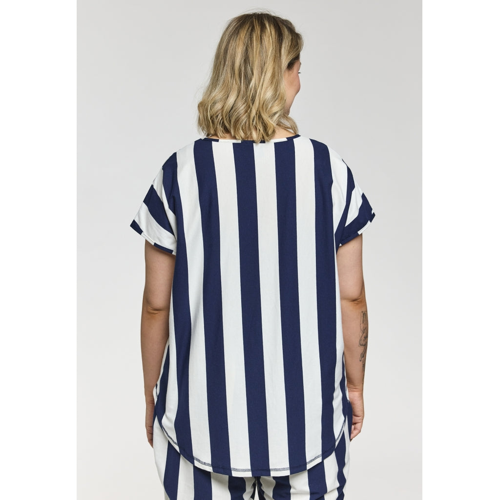 Gozzip Woman GGitte T-shirt striped T-Shirt White/Navy stripe