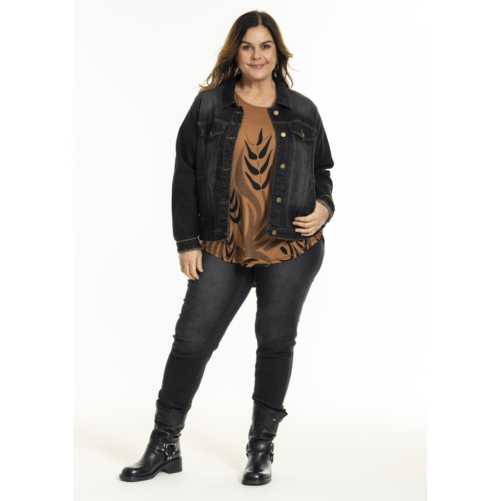 Gozzip Woman GGitte T-shirt with print T-Shirt Cognac