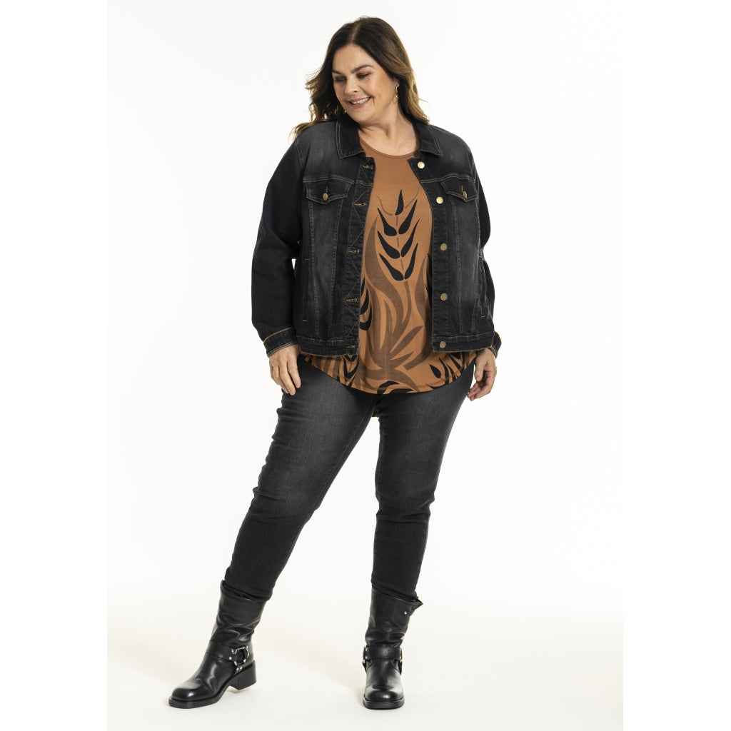 Gozzip Woman GGitte T-shirt with print T-Shirt Cognac