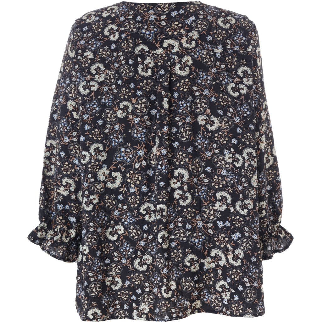 Gozzip Woman GIben Blouse Blouse Black Print