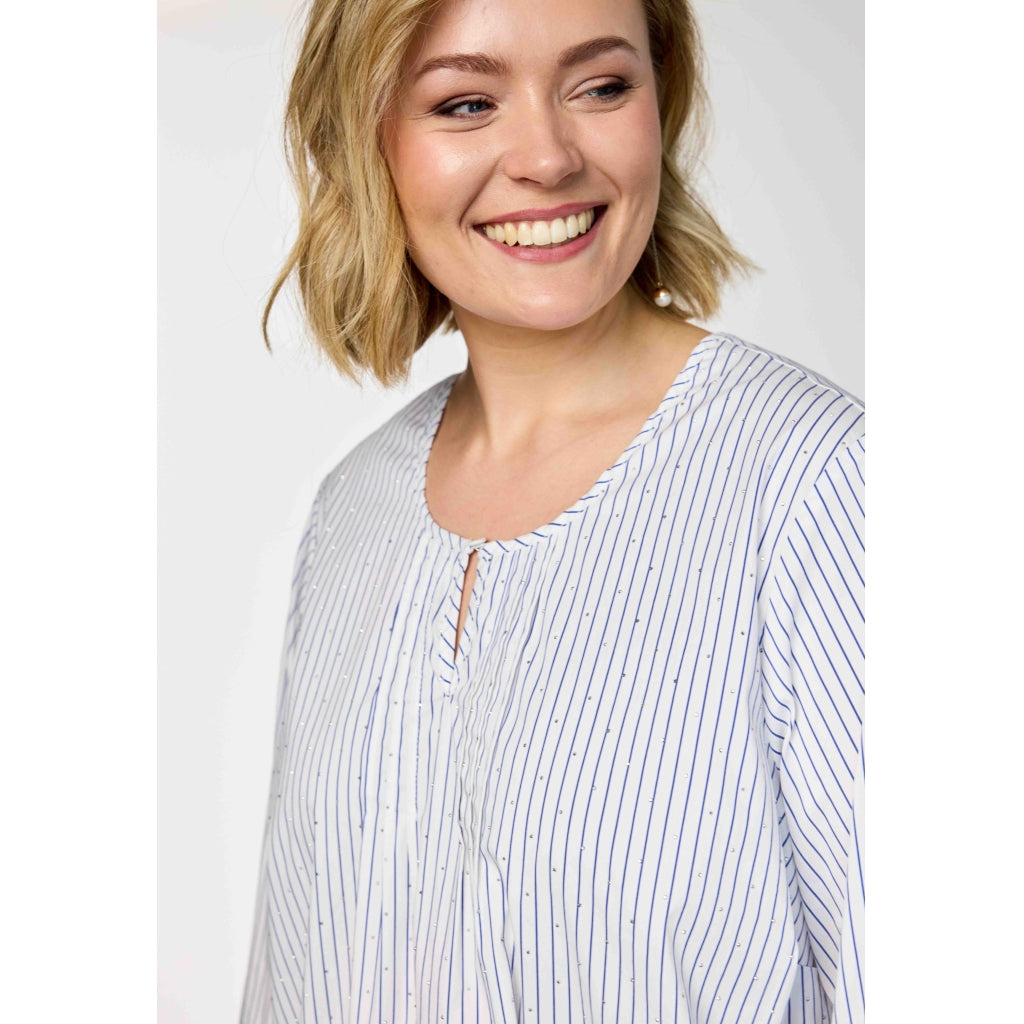 Gozzip Woman GIben Blouse Blouse White blue stripe