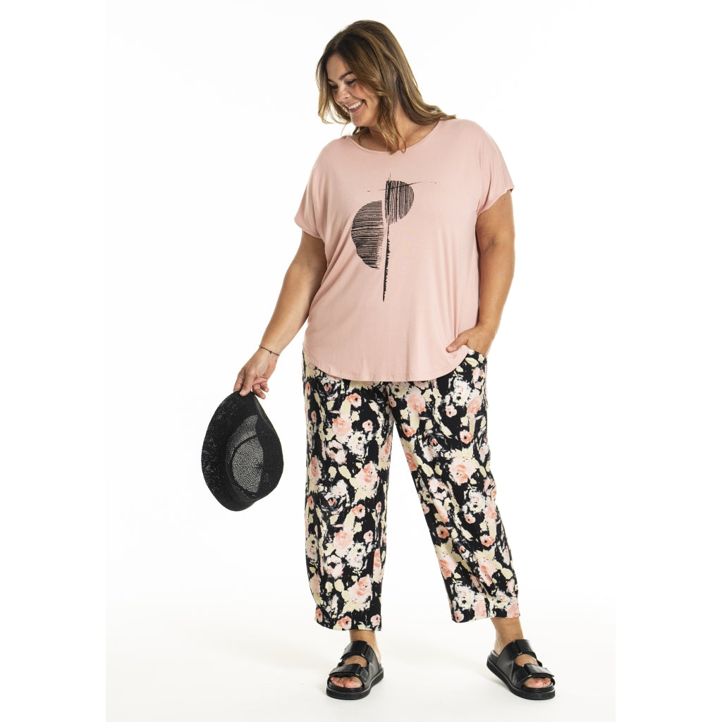 Gozzip Woman GIla Pants Pants Black printed