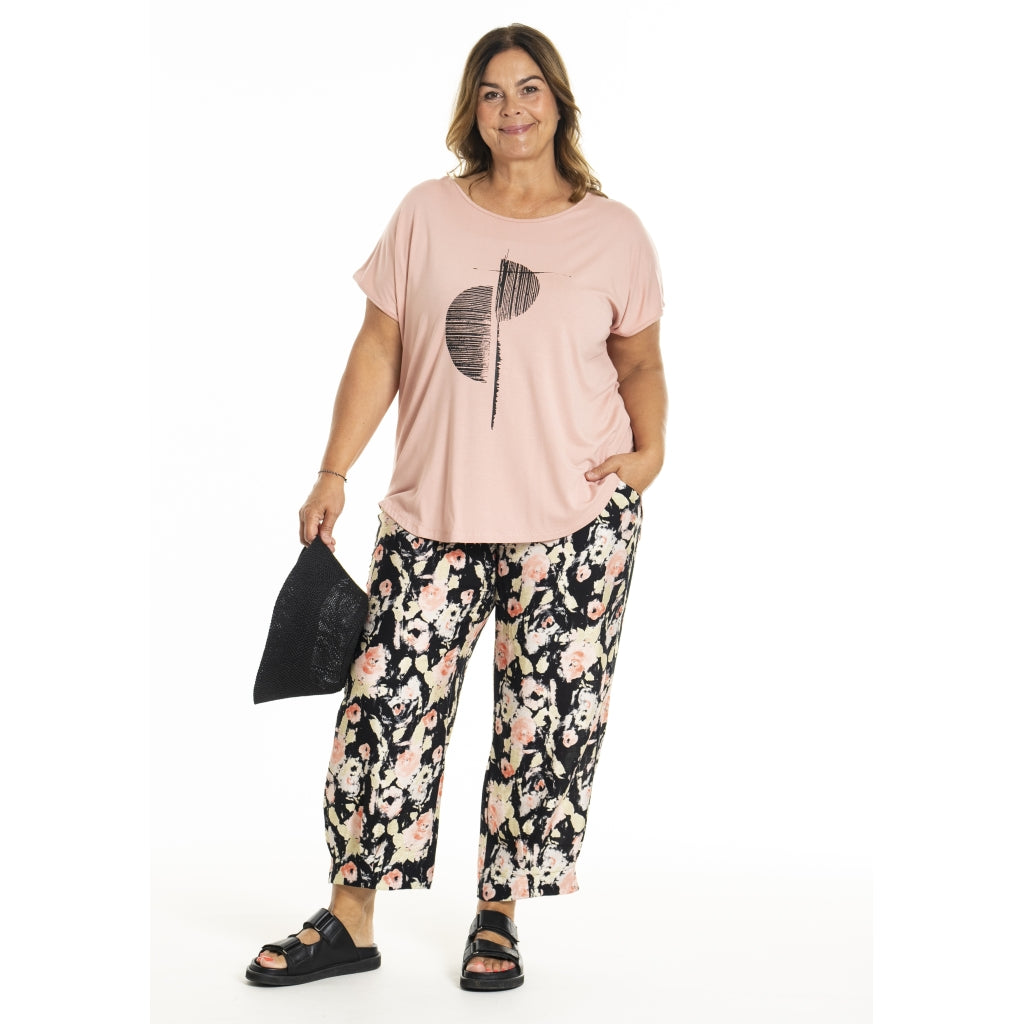 Gozzip Woman GIla Pants Pants Black printed