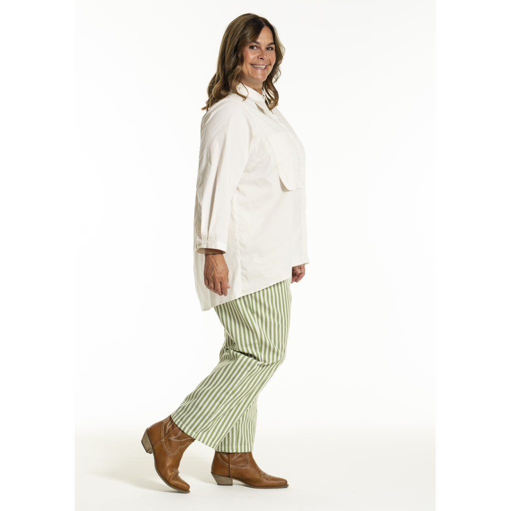 Gozzip Woman GJeanna Pants Pants Green Stripe