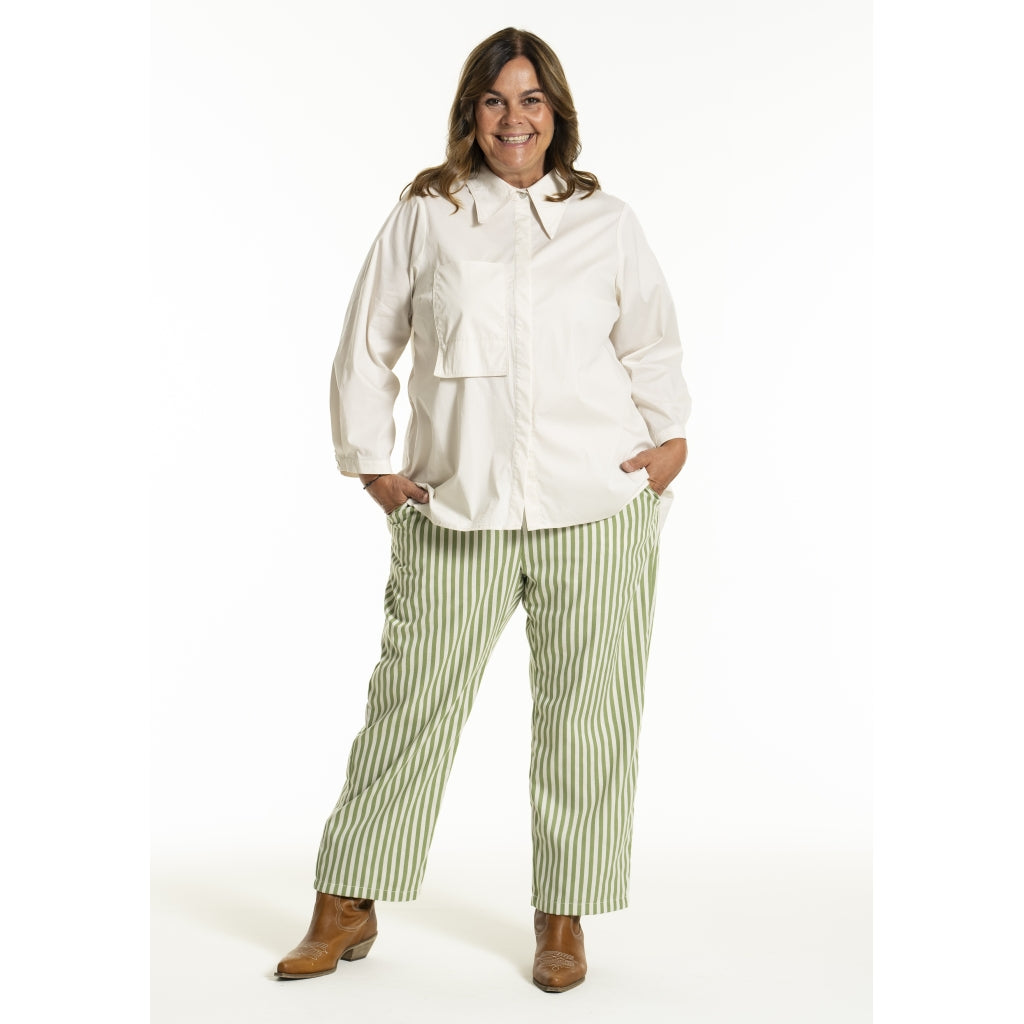 Gozzip Woman GJeanna Pants Pants Green Stripe