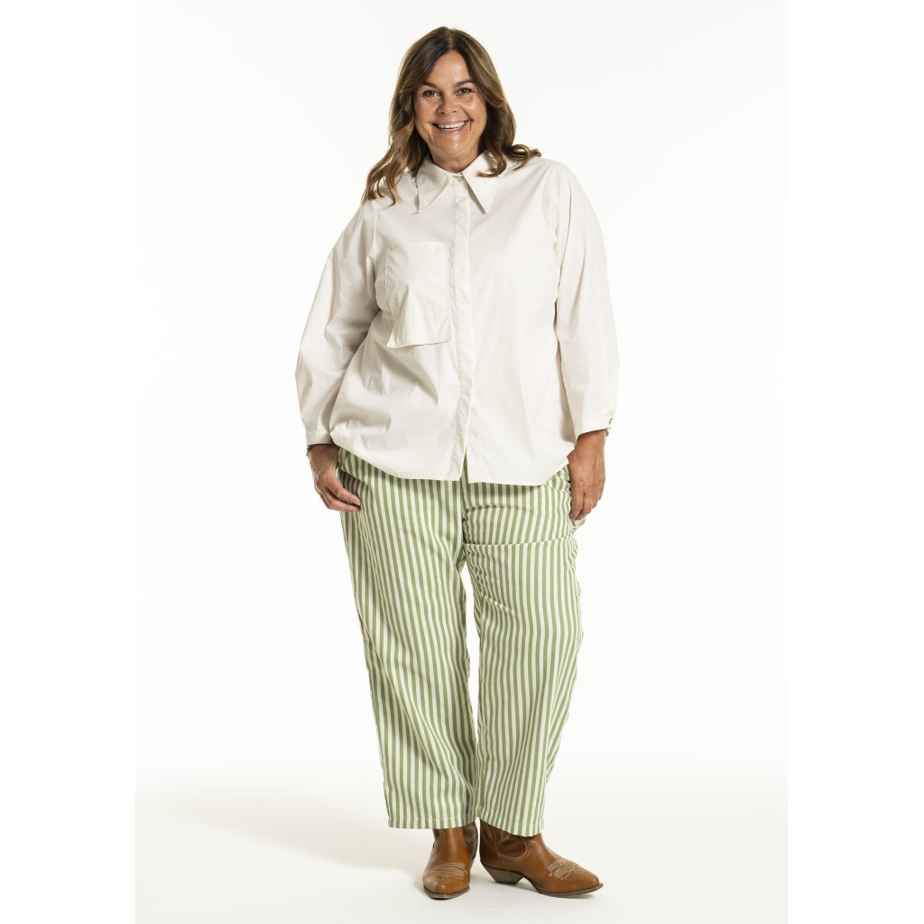 Gozzip Woman GJeanna Pants Pants Green Stripe