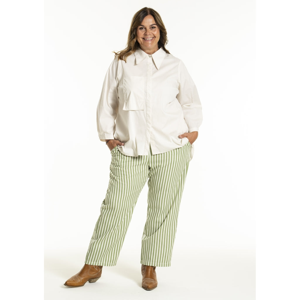 Gozzip Woman GJeanna Pants Pants Green Stripe
