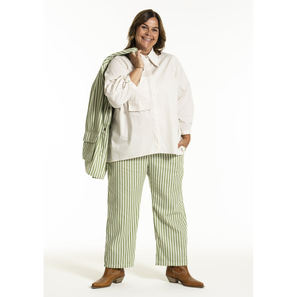 Gozzip Woman GJeanna Pants Pants Green Stripe