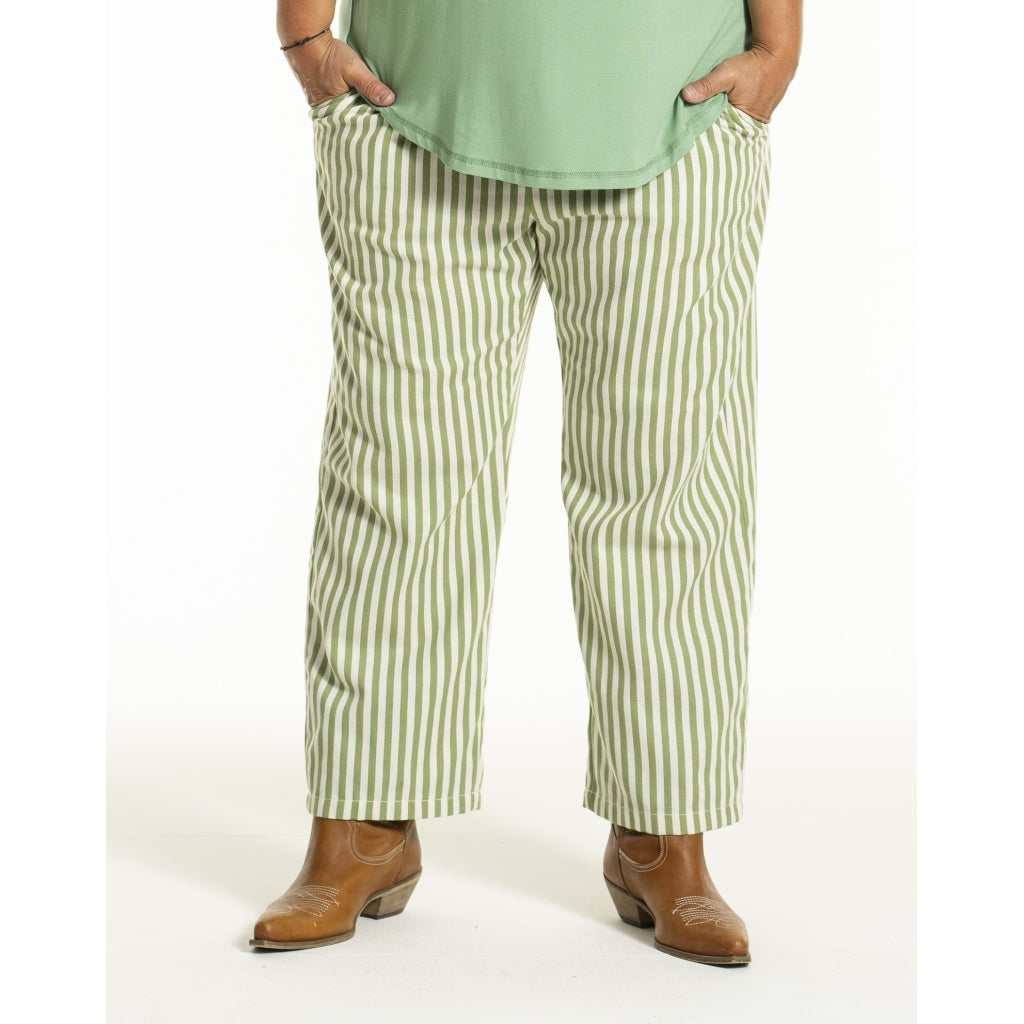 Gozzip Woman GJeanna Pants Pants Green Stripe