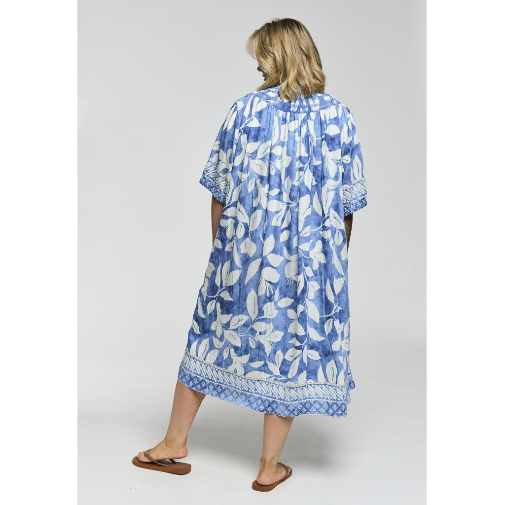 Gozzip Woman GJoy Dress Dress Blue/Off-white board fabric
