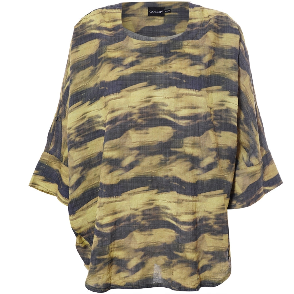 Gozzip Woman GKleo Oversized Blouse Oversize Blouse Golden olive