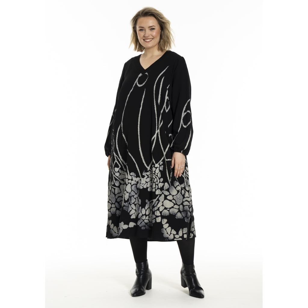 Gozzip Woman GMalene Dress Dress Black with border print