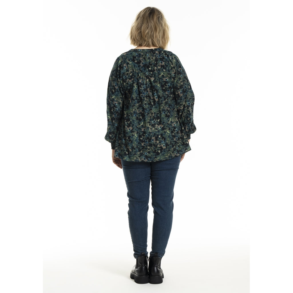 Gozzip Woman GMalina Blouse Blouse Green Print