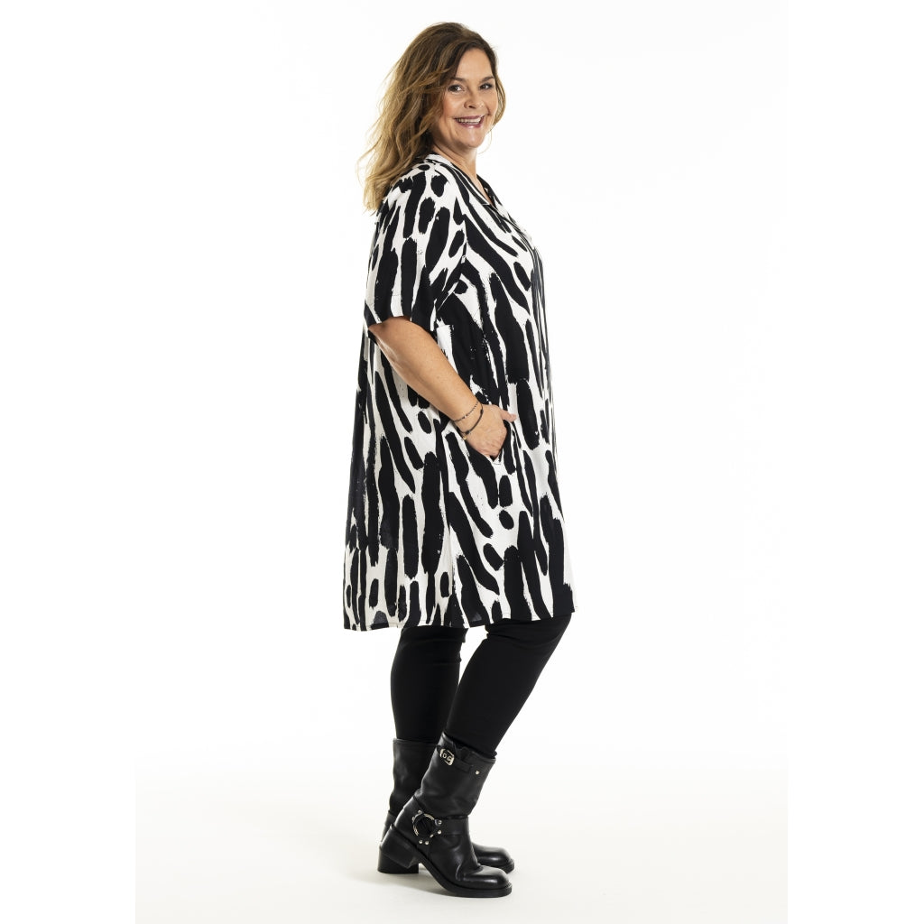 Gozzip Woman GMette Tunic Tunic Off-White Print