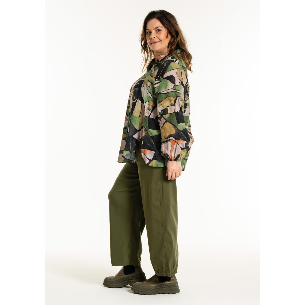 Gozzip Woman GSophia Shirt Blouse Shirt Blouse Green Print