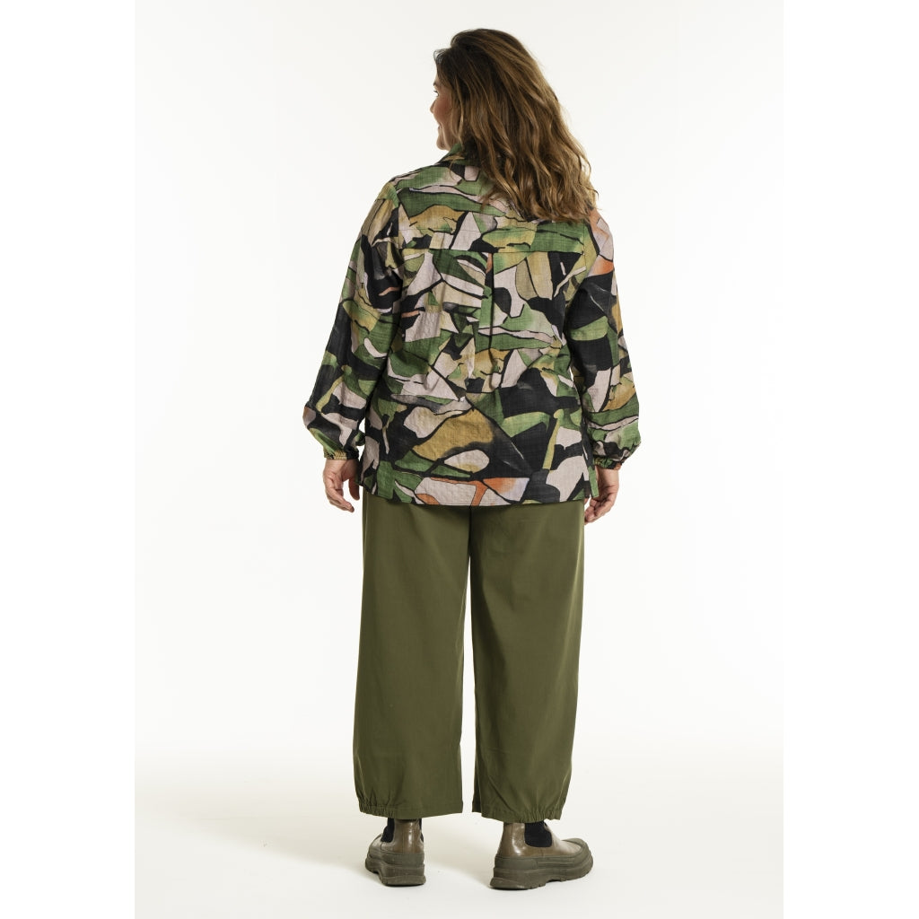 Gozzip Woman GSophia Shirt Blouse Shirt Blouse Green Print
