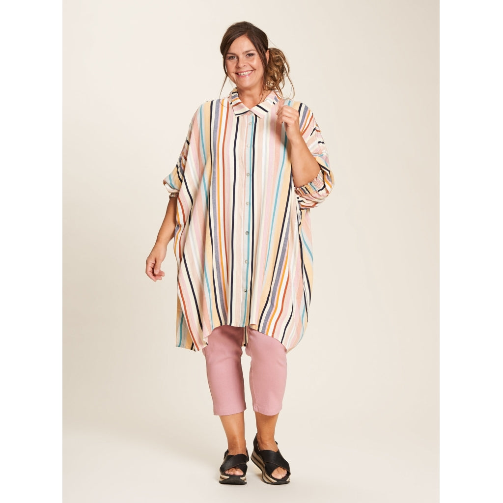 Gozzip Woman Gerda Oversize shirt Tunic Oversize shirt tunic Multi Striped