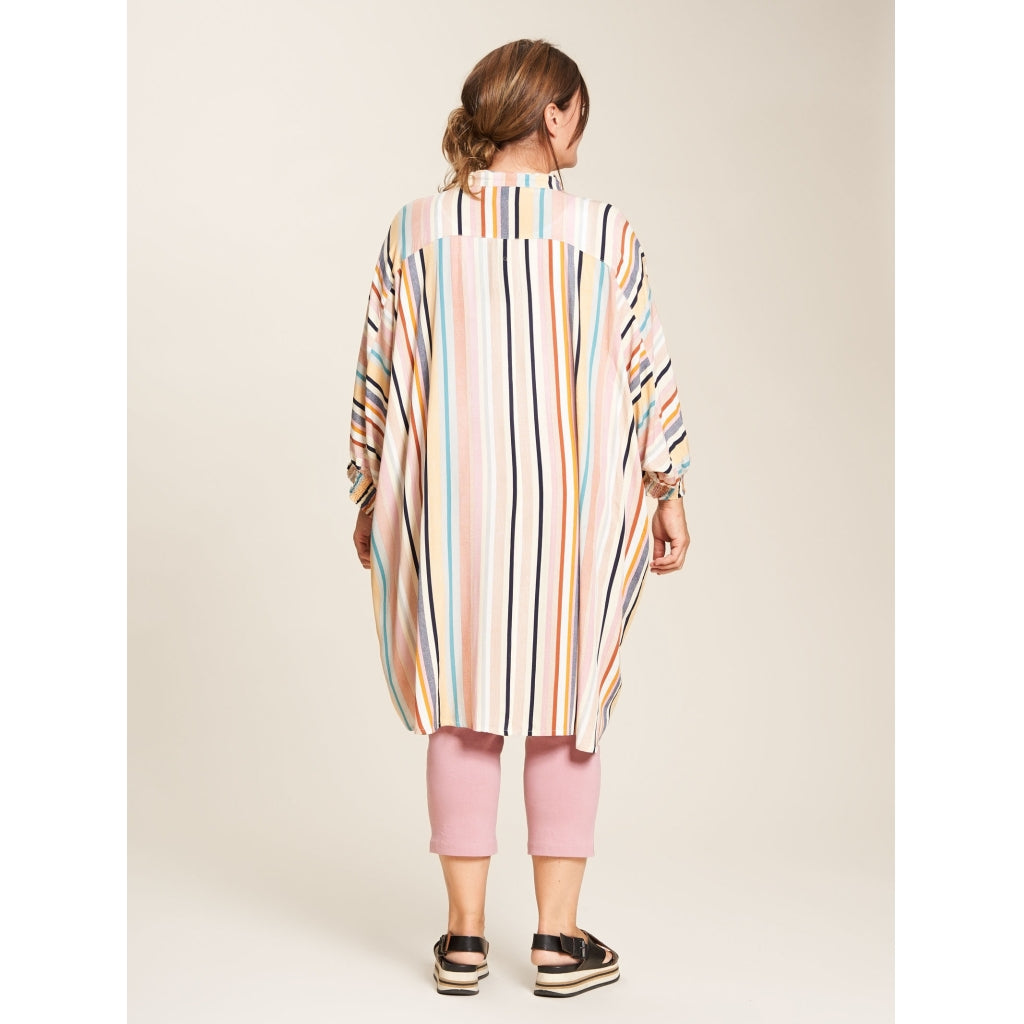 Gozzip Woman Gerda Oversize shirt Tunic Oversize shirt tunic Multi Striped