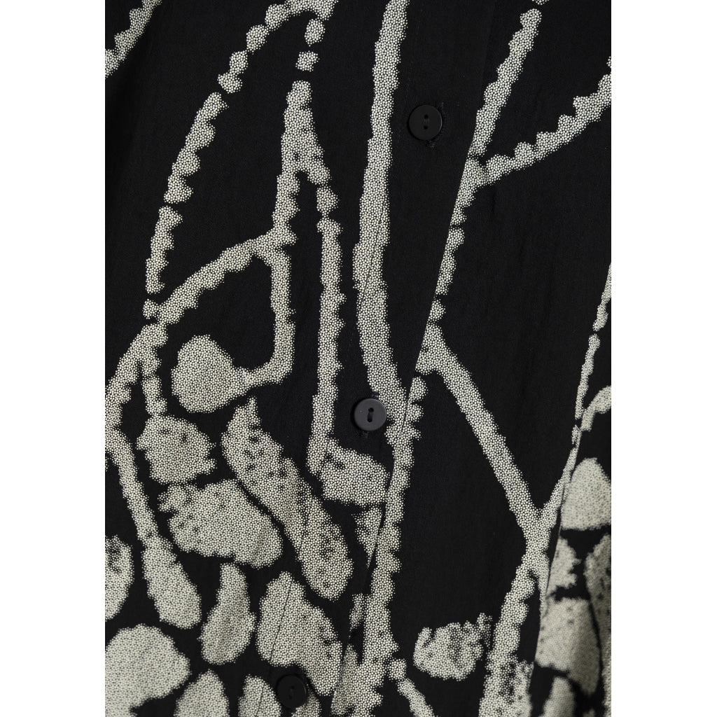 Gozzip Woman Gerda Oversize shirt Tunic Shirt Tunic Black with border print