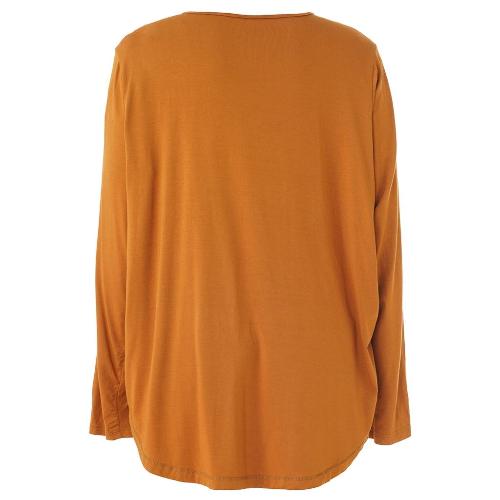 Gozzip Woman Gitte t-shirt with long sleeves T-Shirt Mustard