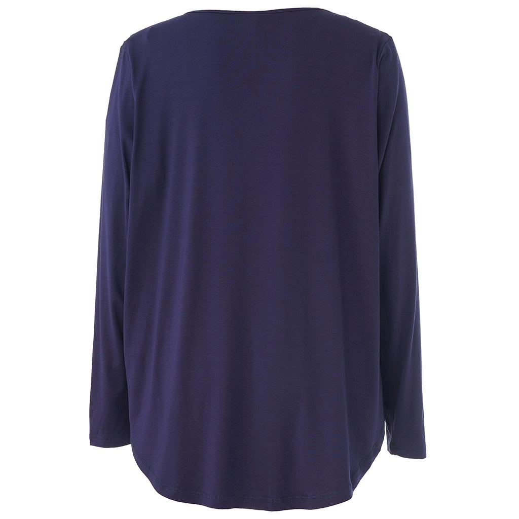 Gozzip Woman Gitte t-shirt with long sleeves with stones T-Shirt Navy