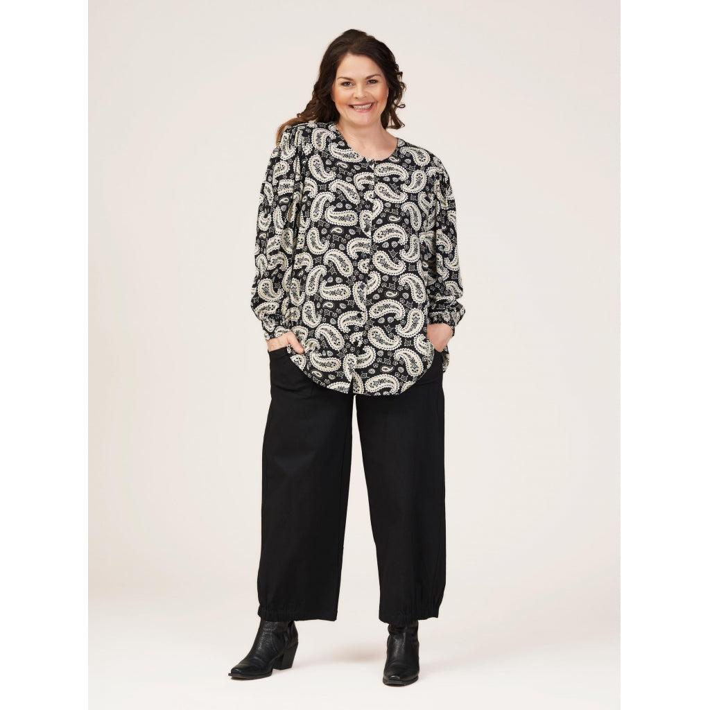Gozzip Woman Ingelise Shirt Blouse Shirt Blouse Black printed