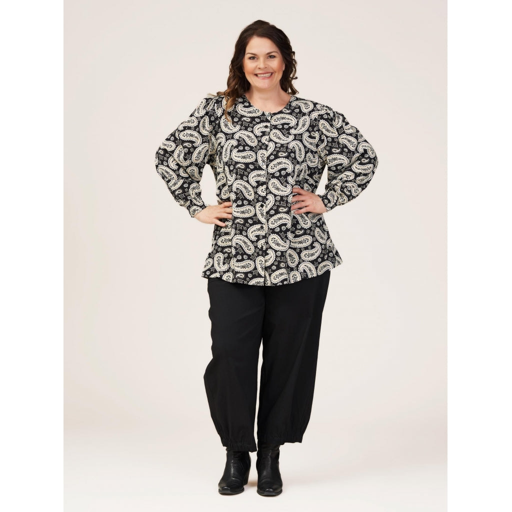 Gozzip Woman Ingelise Shirt Blouse Shirt Blouse Black printed
