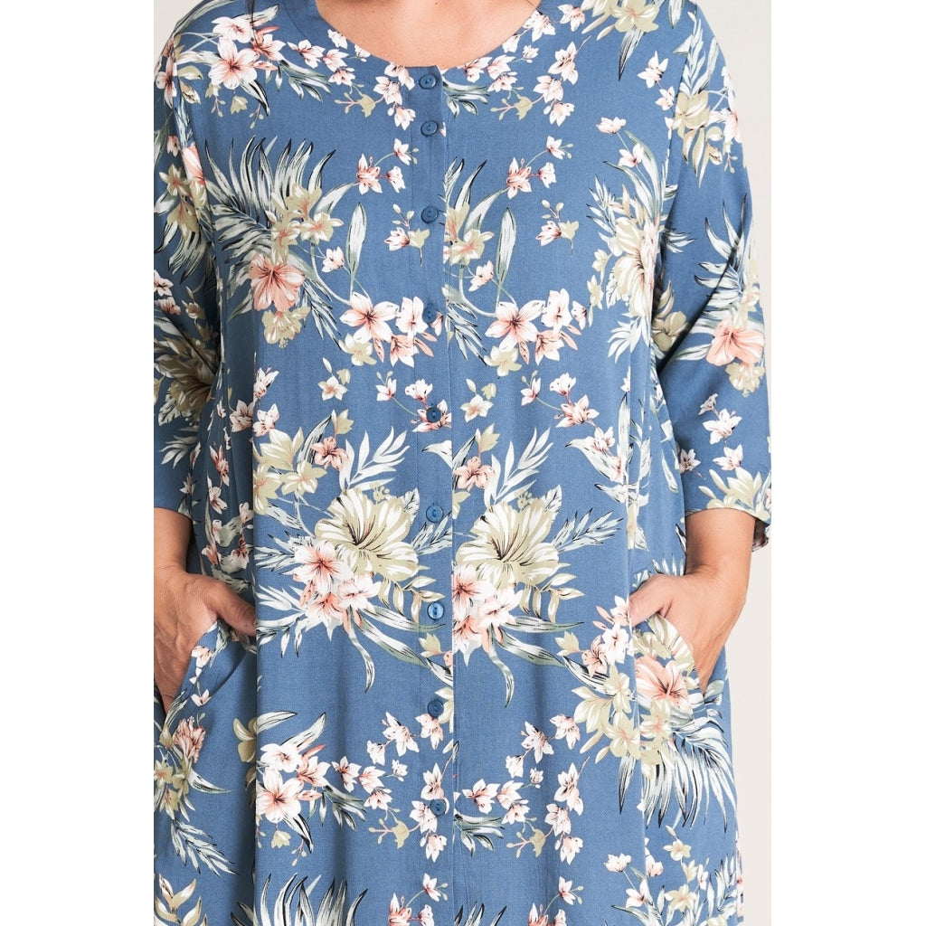 Gozzip Woman Ruth Shirt tunic Shirt Tunic Petrol Printed