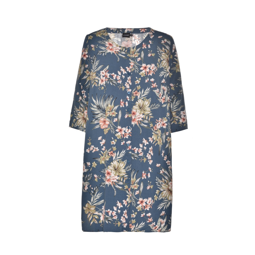 Gozzip Woman Ruth Shirt tunic Shirt Tunic Petrol Printed