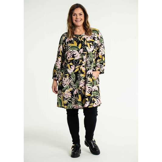 Gozzip Woman Adina Shirt Tunic Shirt Tunic Black printed