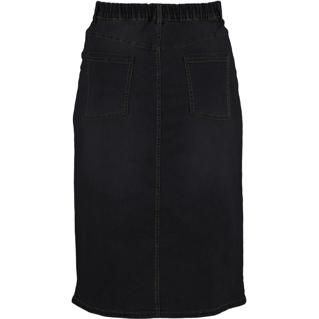 Gozzip Woman Alena Long denim baggy skir Long Skirt Black denim