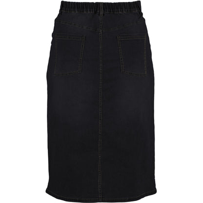 Gozzip Woman Alena Long denim baggy skir Long Skirt Black denim