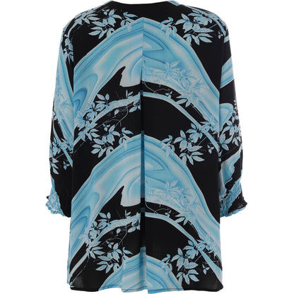 Gozzip Woman Anett Blouse Blouse Black with light blue print