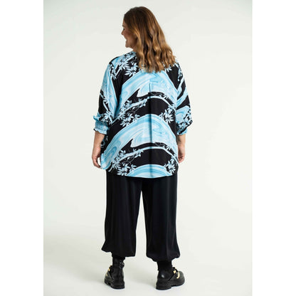 Gozzip Woman Anett Blouse Blouse Black with light blue print