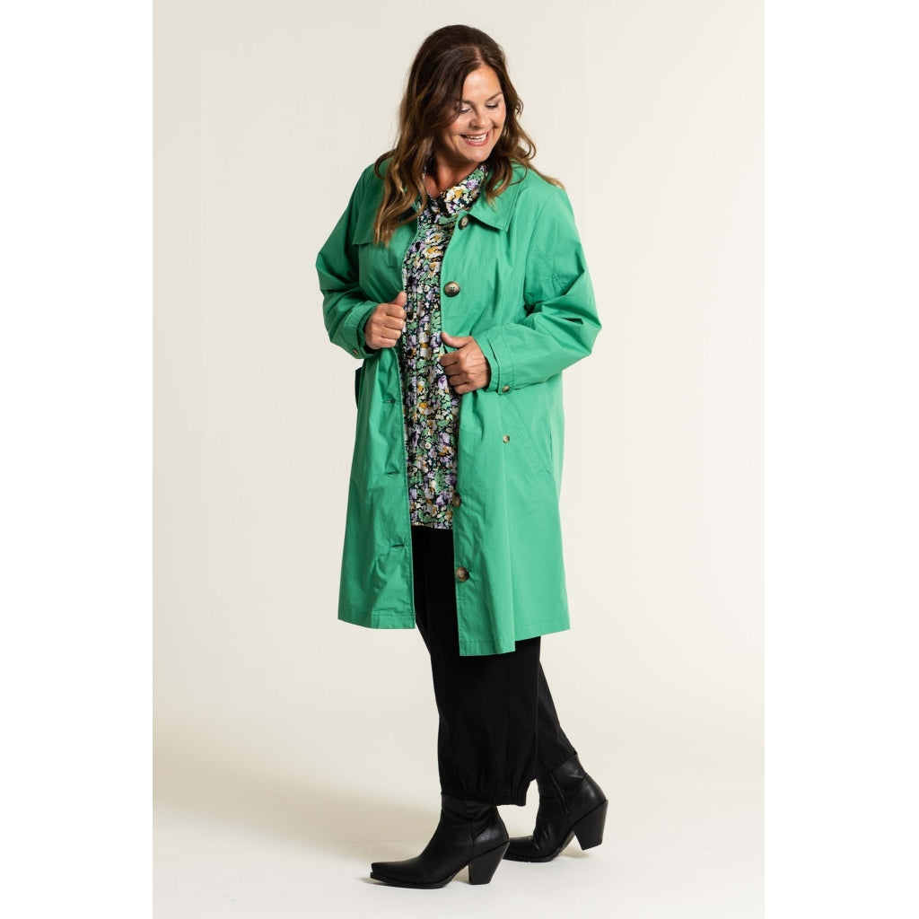 Gozzip Woman Beatrice Trenchcoat - FLERE FARVER Coat Absinthe Green