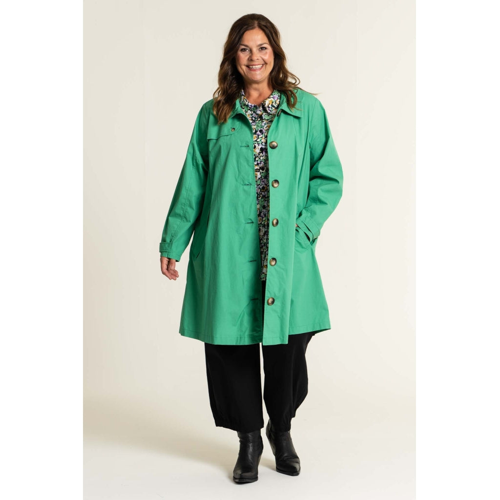Gozzip Woman Beatrice Trenchcoat - FLERE FARVER Coat Absinthe Green