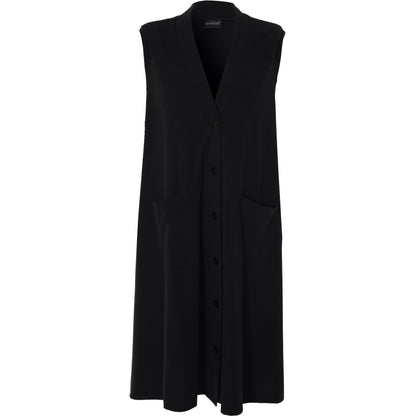 Gozzip Woman Bejse Long Waistcoat Waistcoat Black