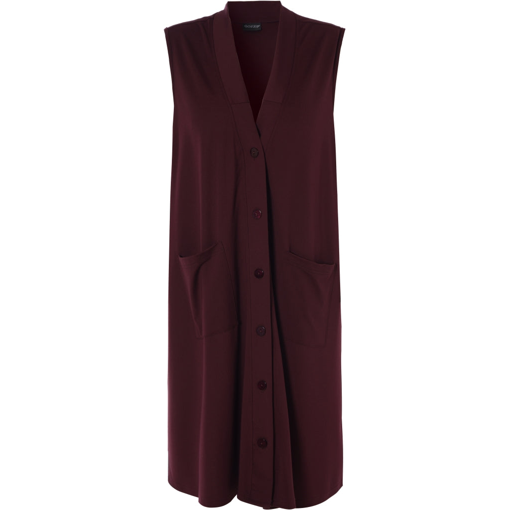 Gozzip Woman Bejse Long Waistcoat Waistcoat Zinfandel