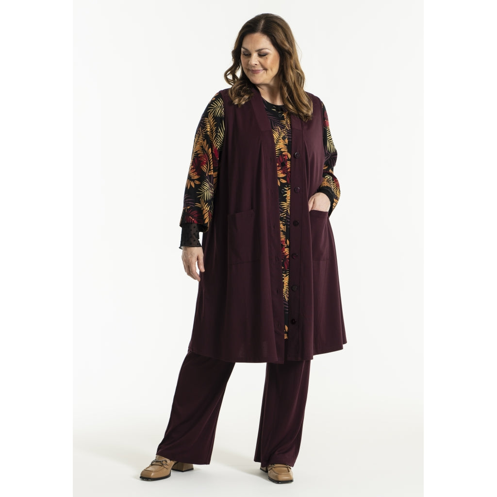 Gozzip Woman Bejse Long Waistcoat Waistcoat Zinfandel